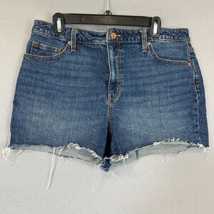 Universal Thread Size 14 Denim Vintage Midi Cutoff Shorts Blue Raw Hem Summer